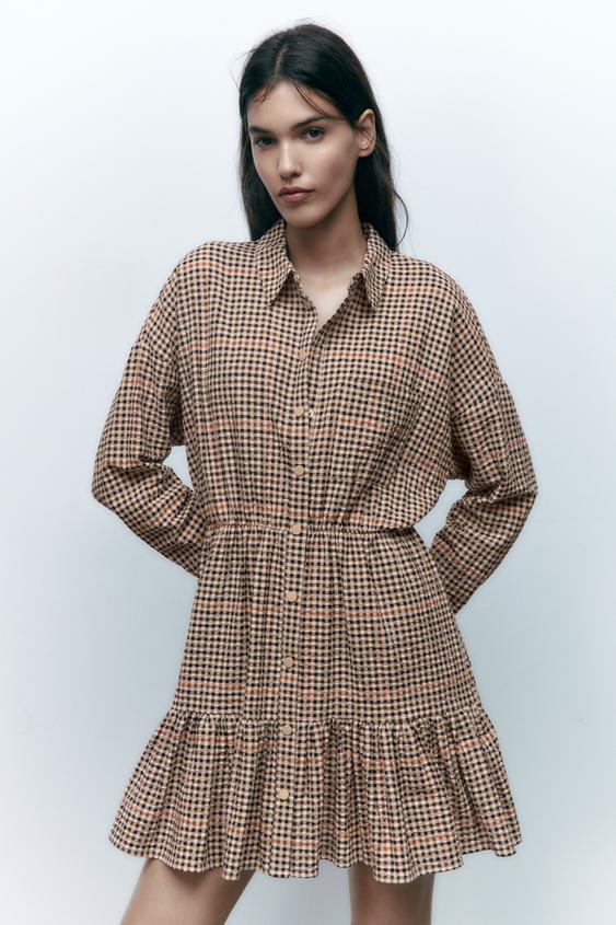 チェック柄ミニワンピース マルチカラ Zara Japan 日本 チェック柄ミニワンピース マルチカラ Zara Japan 日本