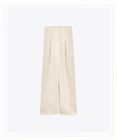 SATIN FULL LENGTH TROUSERS WITH DART DETAILS