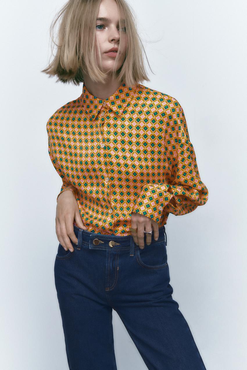 Geometric print top zara Clearance