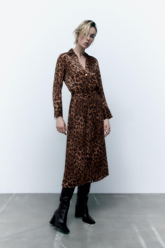 Animal print midi dress zara Clearance