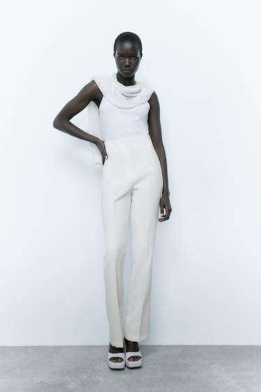 Image 0 of HIGH-RISE FLARED TROUSERS from Zara