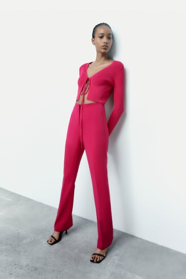 Image 0 of FLARED HIGH-WAISTED PANTS from Zara