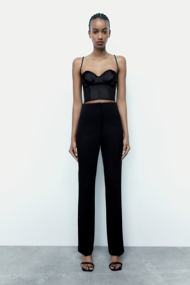 Image 0 of HIGH-RISE FLARED TROUSERS from Zara