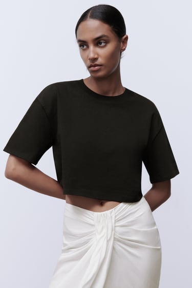 Image 0 of REGULAR FIT HEAVY COTTON T-SHIRT from Zara