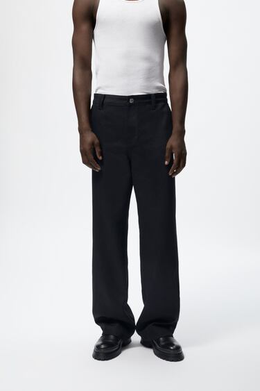 Image 0 of RELAXED FIT DENIM TROUSERS from Zara