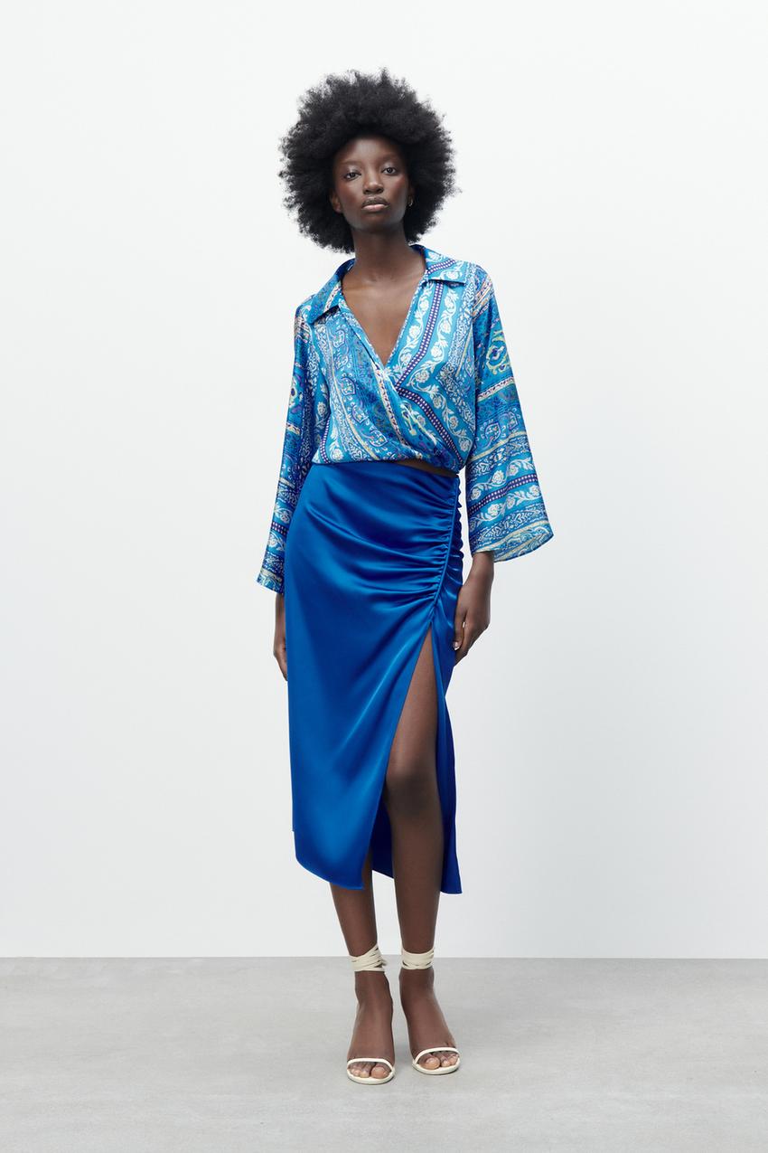 Scarf print shirt zara Clearance