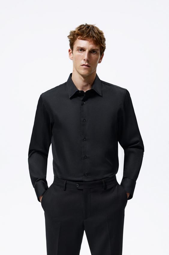 スリムフィットシャツ ブラック Zara Japan 日本 スリムフィットシャツ ブラック Zara Japan 日本