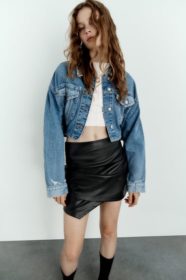 Image 0 of FAUX LEATHER MINI SKIRT from Zara