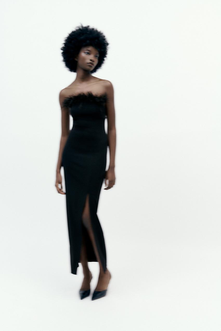 Zara midi dress with slit Clearance