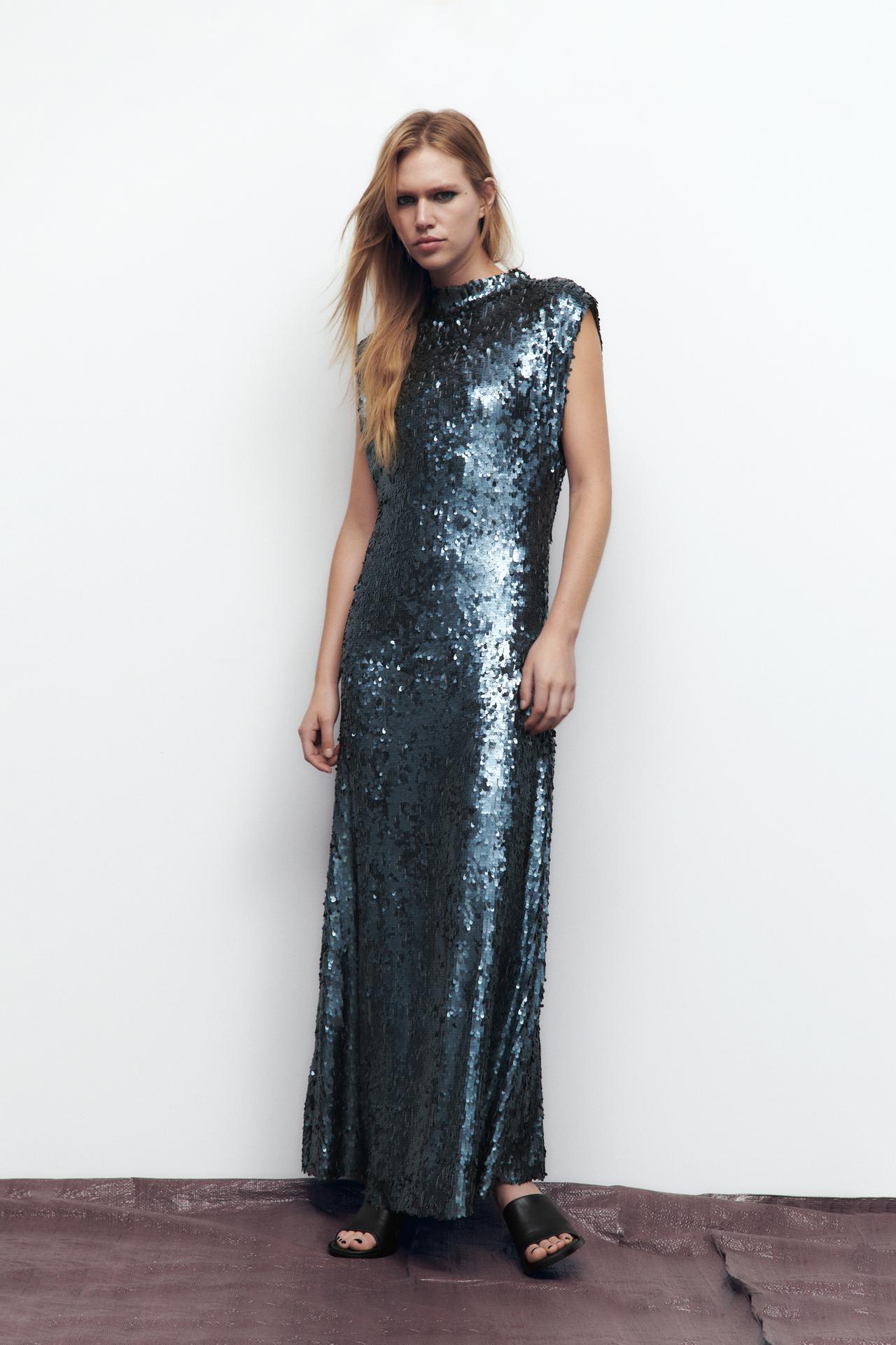 LONG SEQUINNED DRESS Zara