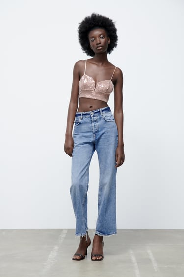 Image 0 of SEQUINNED BUSTIER from Zara