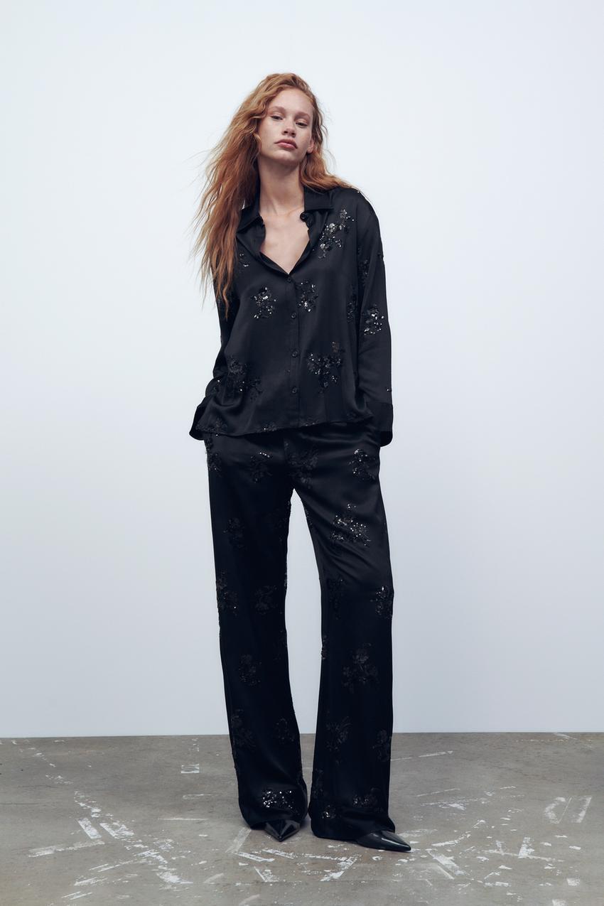 Zara sequin long shirt Clearance