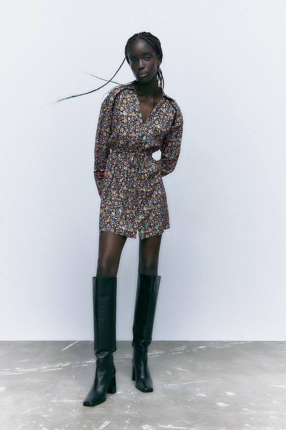 フラワー シャツワンピース マルチカラ Zara Japan 日本 フラワー シャツワンピース マルチカラ Zara Japan 日本