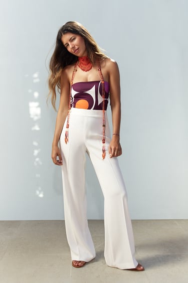 Image 0 of LONG FLOWING TROUSERS from Zara