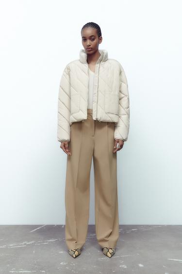 zara crop puffer jacket