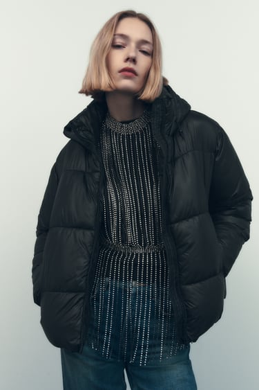 Image 0 of WATER-REPELLENT NYLON PUFFER JACKET from Zara