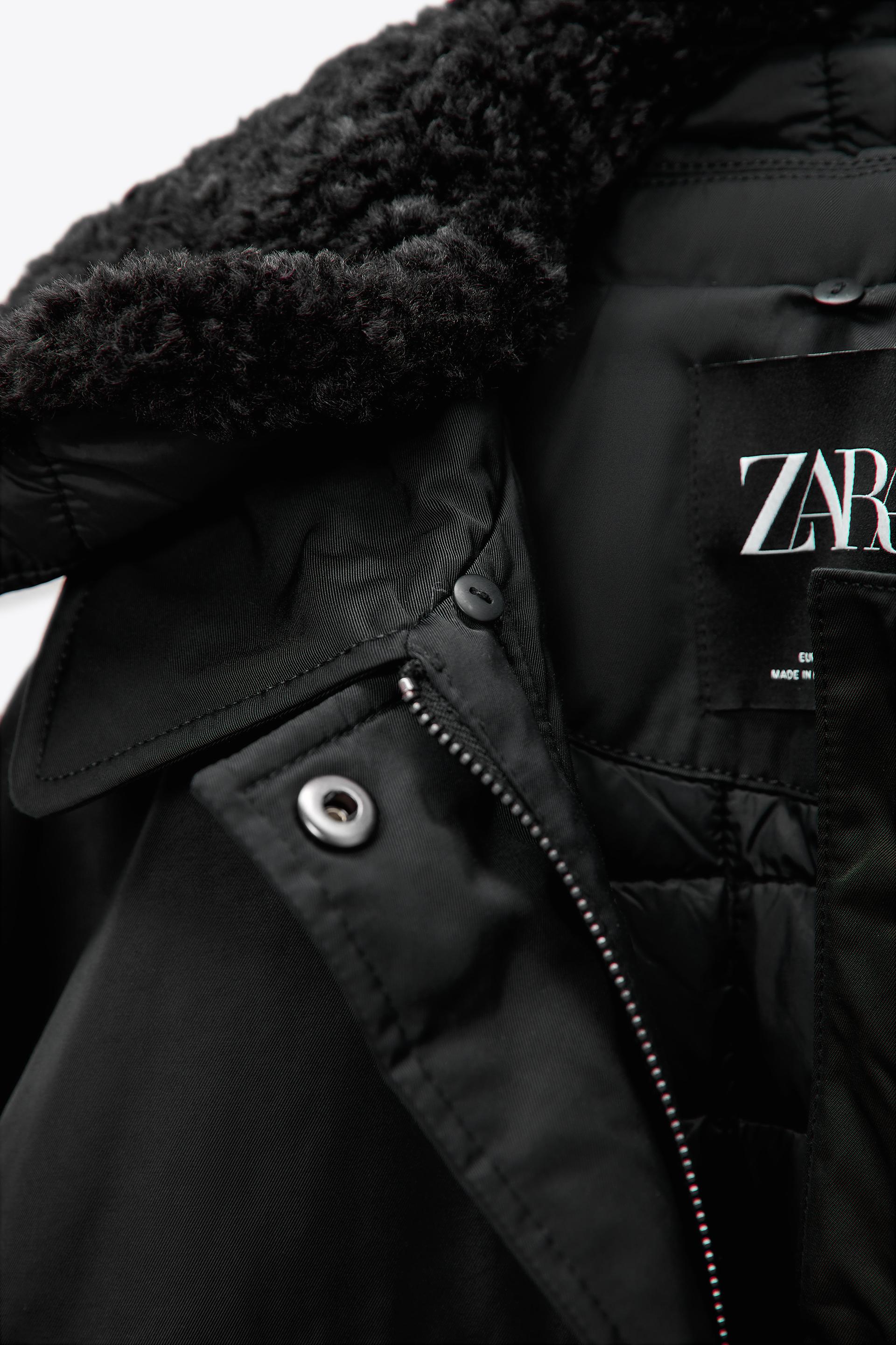 ZARA ウォーターレペレント フェイクファージャケット