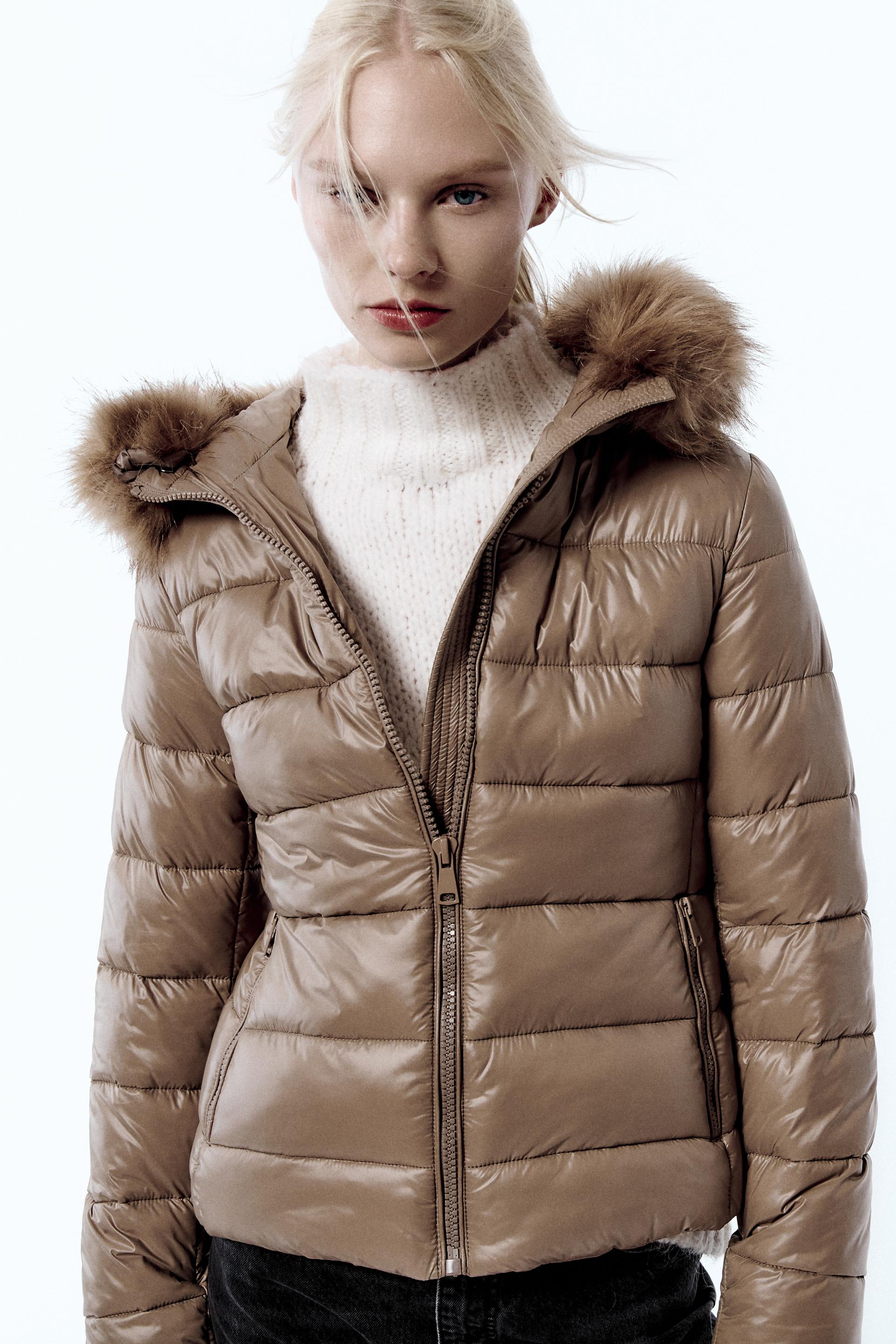 Zara brown quilted coat Clearance