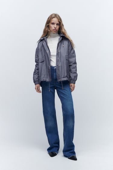 Image 0 of WAXED-EFFECT PARKA from Zara