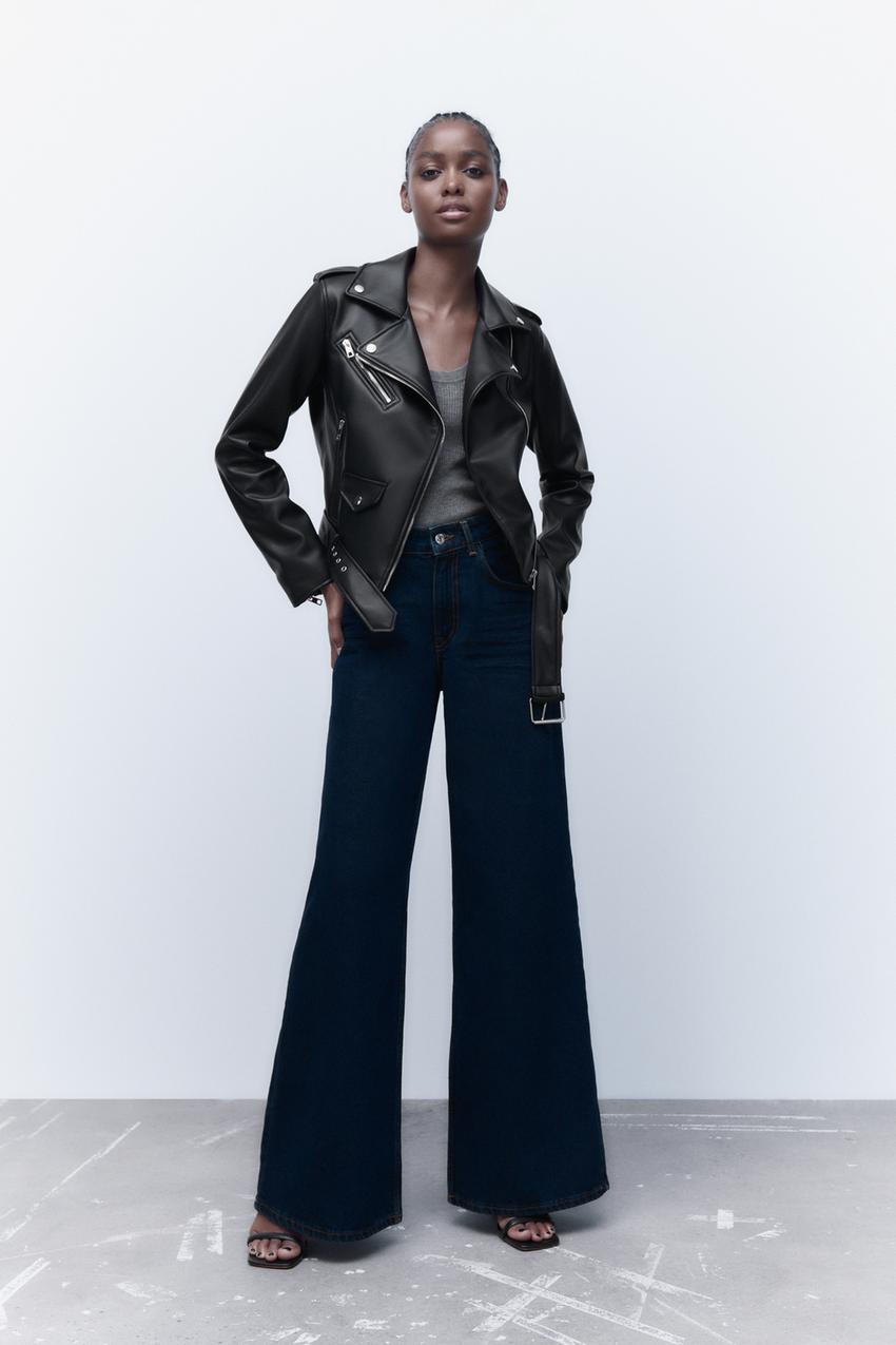 Zara faux leather cardigan Outlet