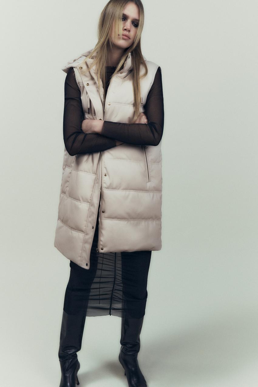 Manteau Zara Doudoune Sans Manche Zara Beige Zara Manteau Sans Manche