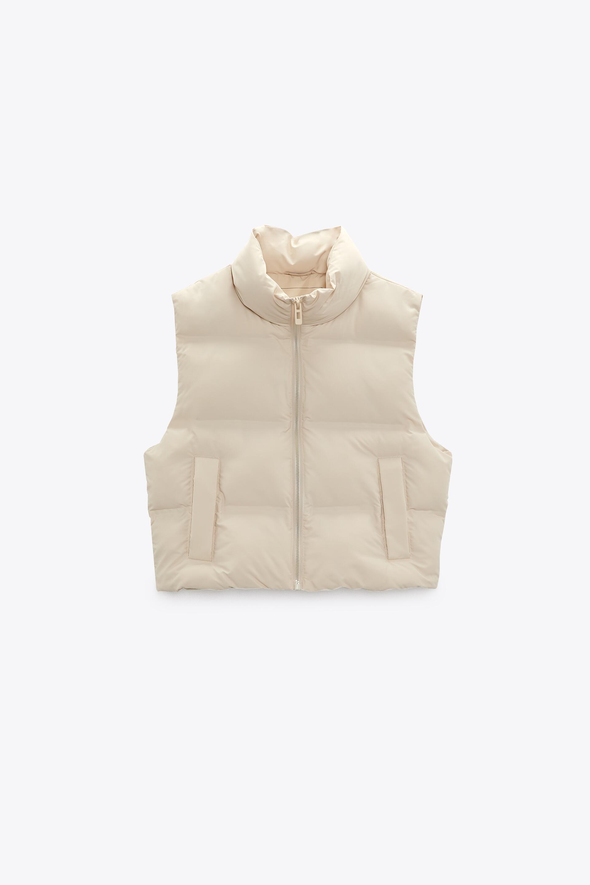 Zara gilet womens beige Clearance