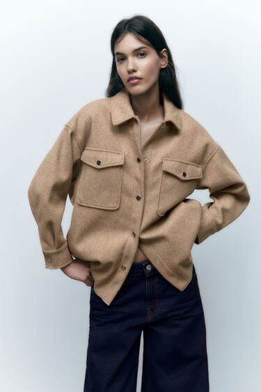 Image 0 of SOFT OVERSHIRT WITH BUTTONS from Zara