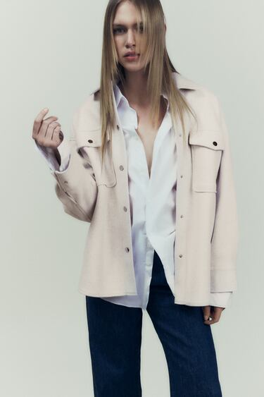 Image 0 of SOFT OVERSHIRT WITH BUTTONS from Zara