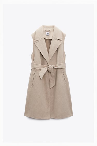 Image 0 of SOFT BELTED WAISTCOAT from Zara