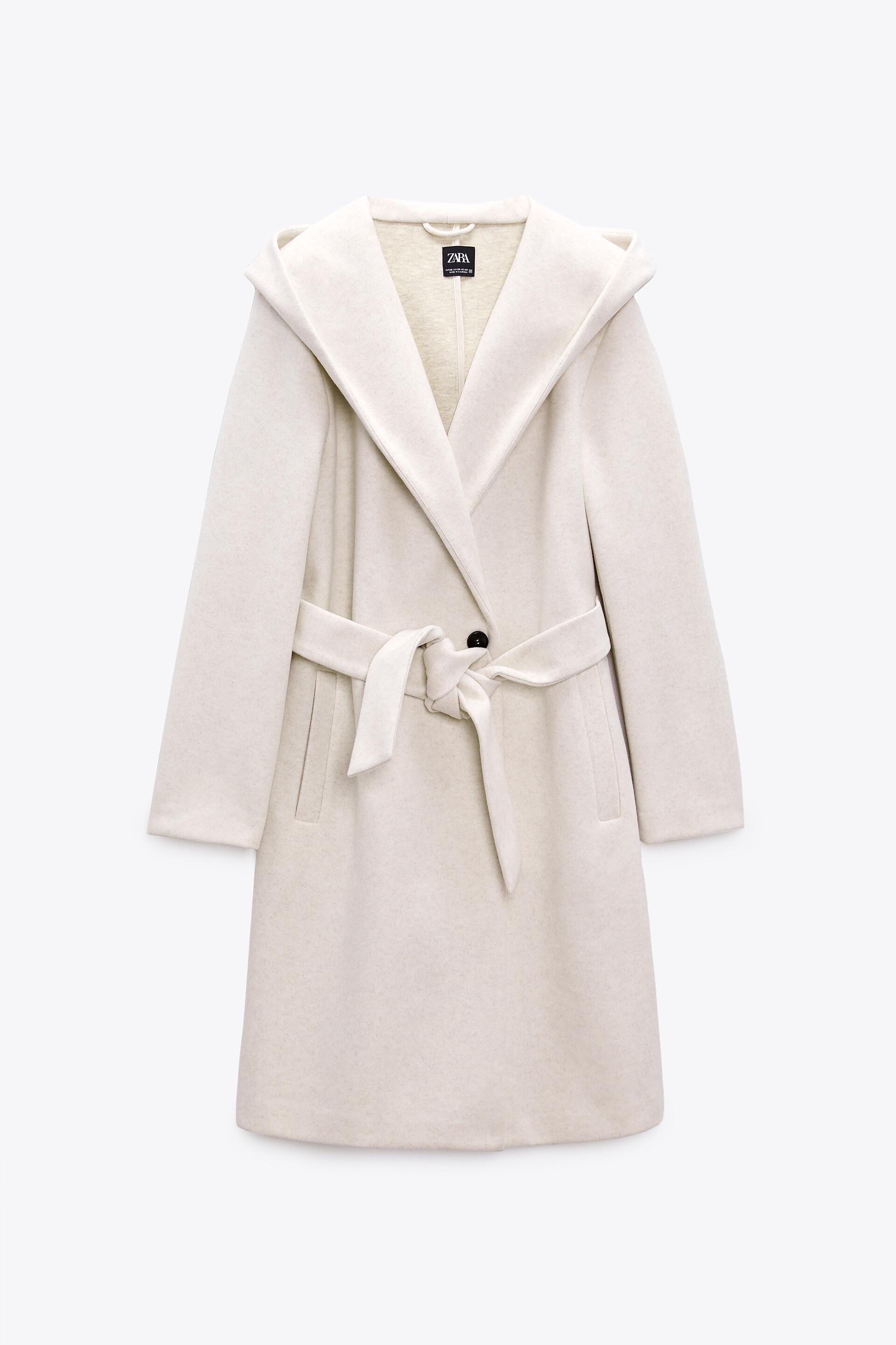 Zara beige hooded coat Clearance