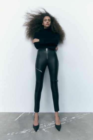 Image 0 of FAUX LEATHER LEGGINGS from Zara