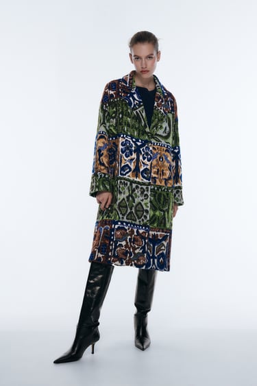 Image 0 of JACQUARD MASCULINE COAT from Zara