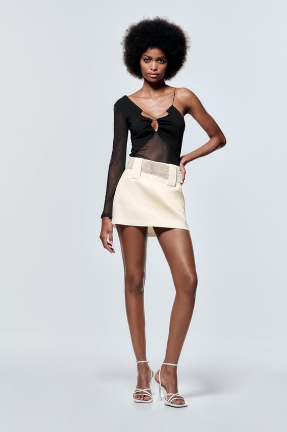 zara.com | Mini Skirt with Rhinestone Belt