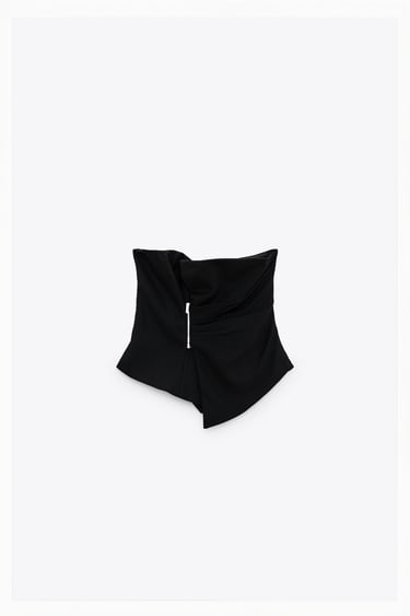 Image 0 of ZIPPERED ASYMMETRIC TOP from Zara
