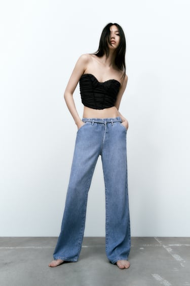 Image 0 of JEANS WITH ELASTIC WAISTBAND from Zara