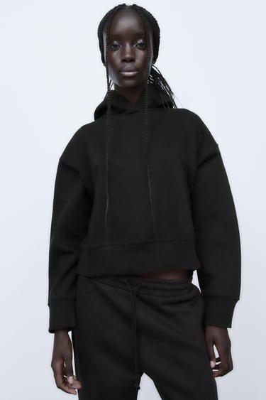 Image 0 of RIBBED HOODIE from Zara