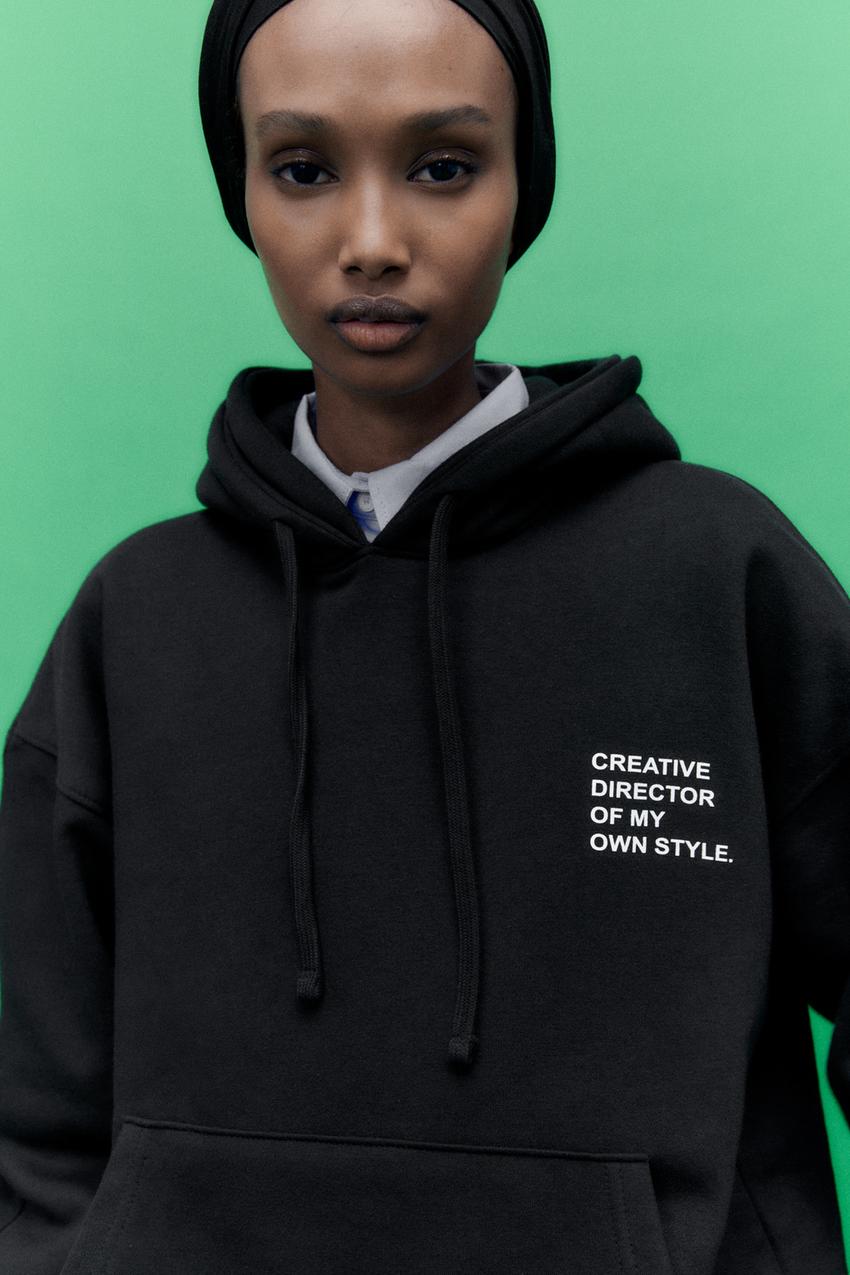 Zara slogan hoodie Outlet