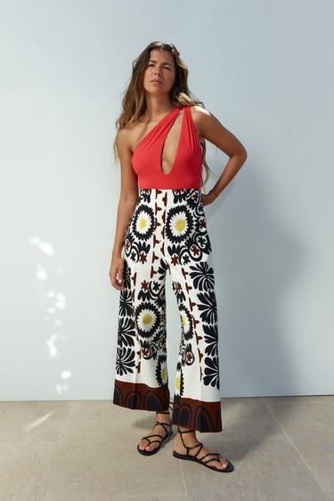 PRINTED CULOTTE TROUSERS