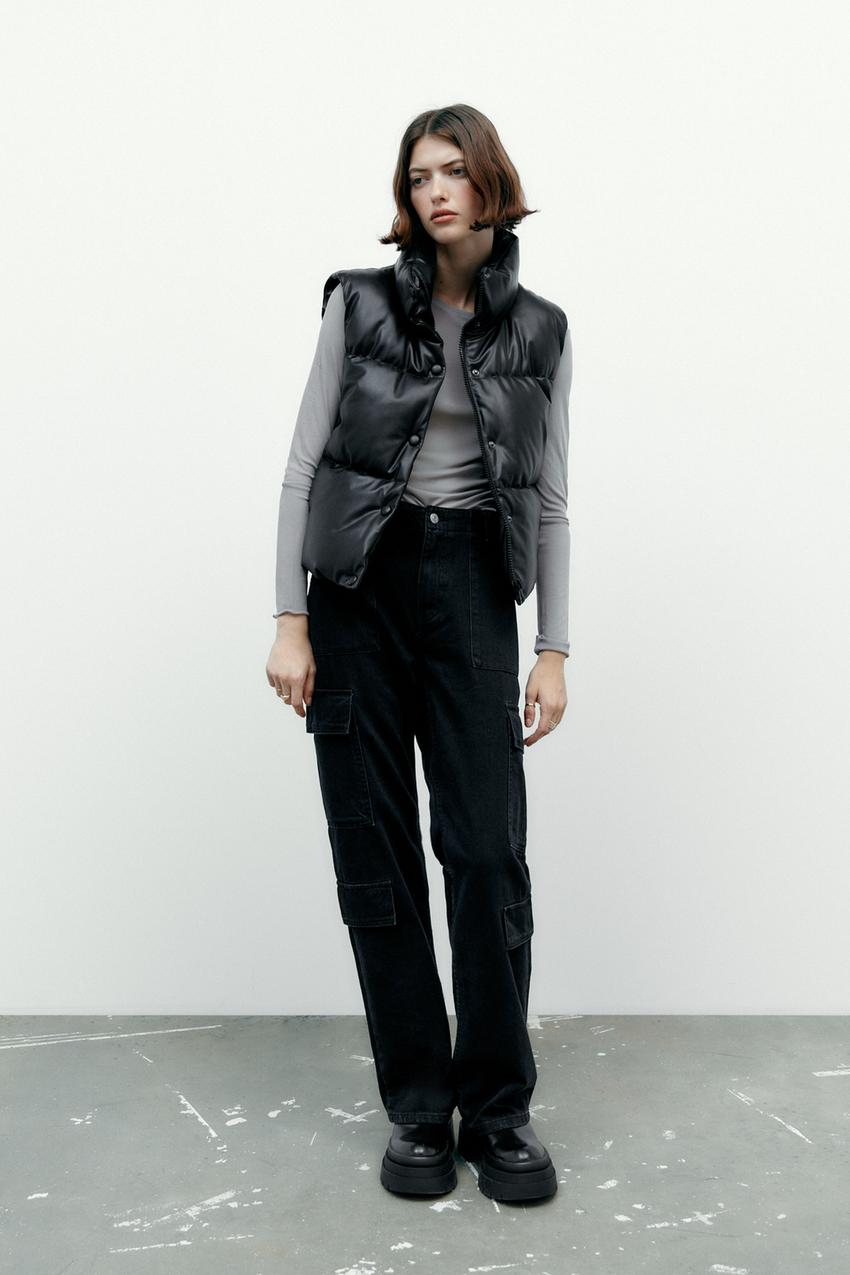 Leather look gilet zara Clearance