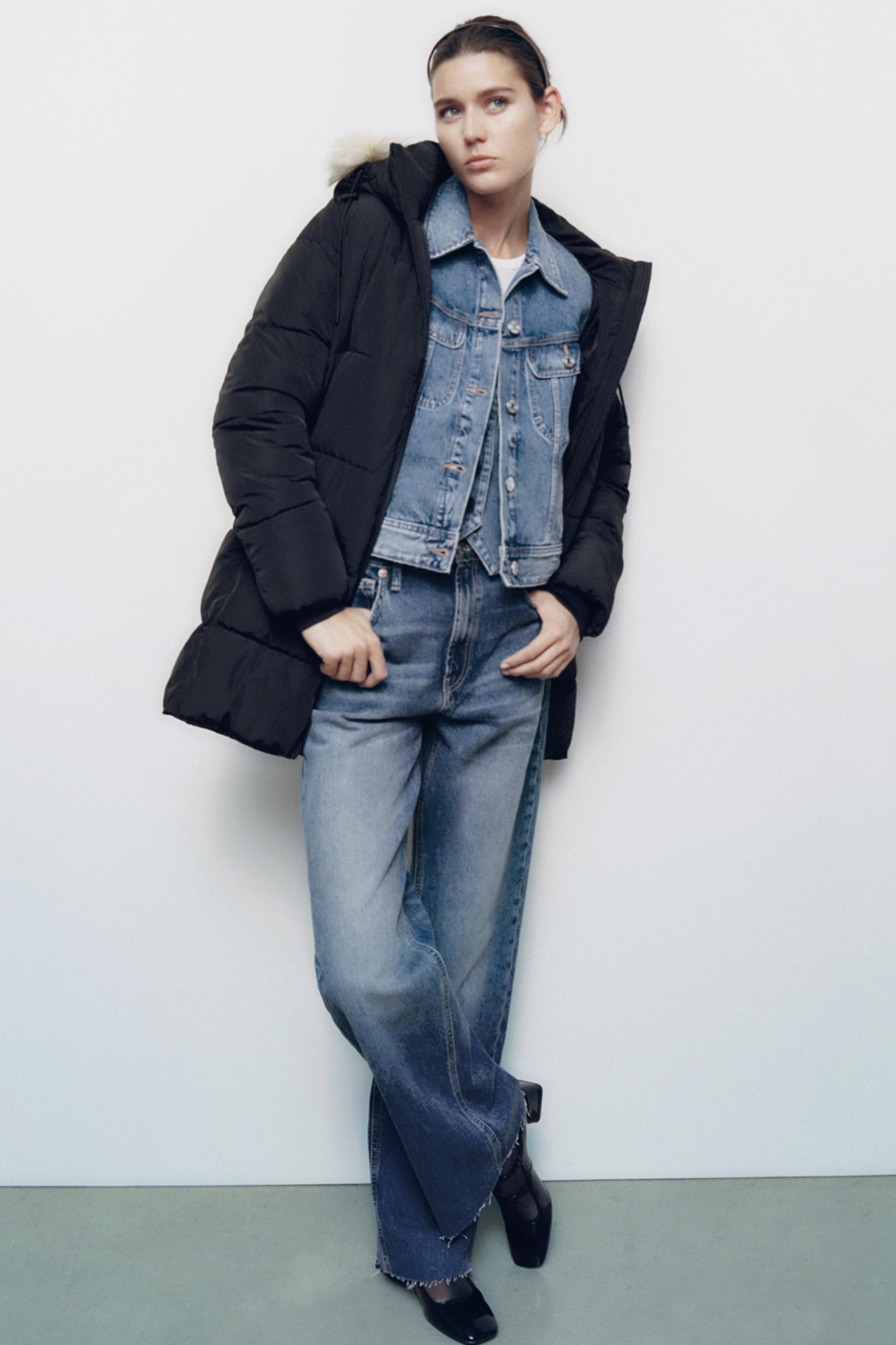 Quilted coat with hood zara Clearance