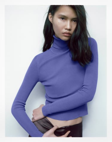 Image 0 of BASIC RIBBED KNIT SWEATER from Zara
