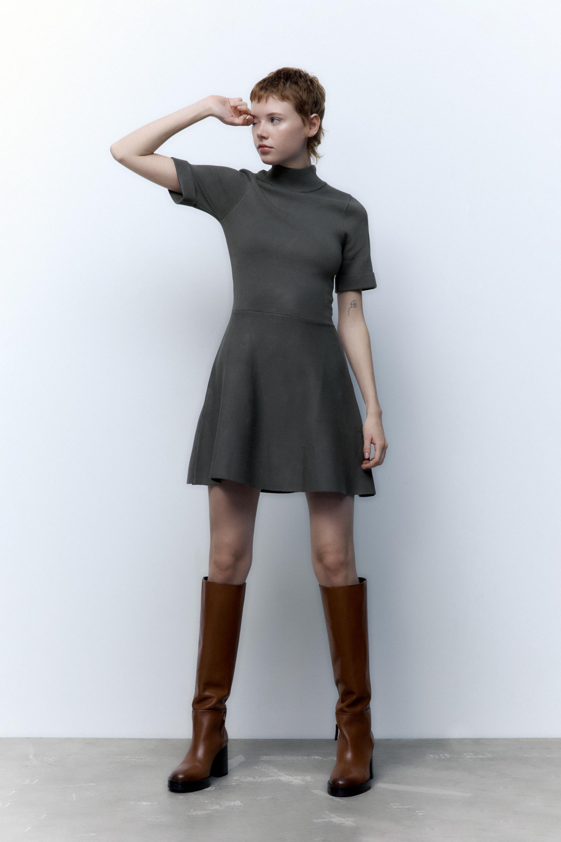 スケーター ニットワンピース チャコールグレー Zara Japan 日本 スケーター ニットワンピース チャコールグレー Zara Japan 日本