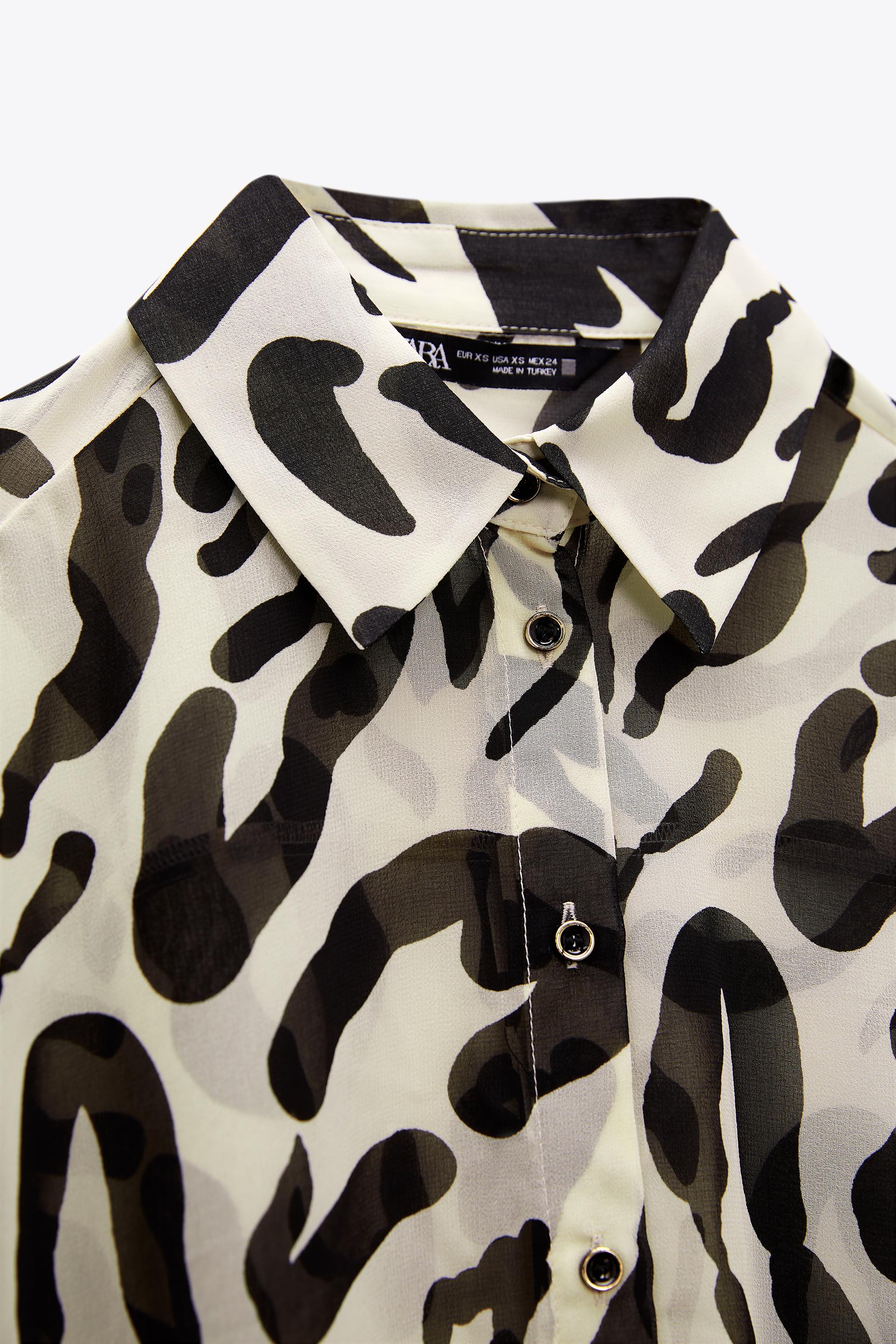 Zara cow print shirt clearance