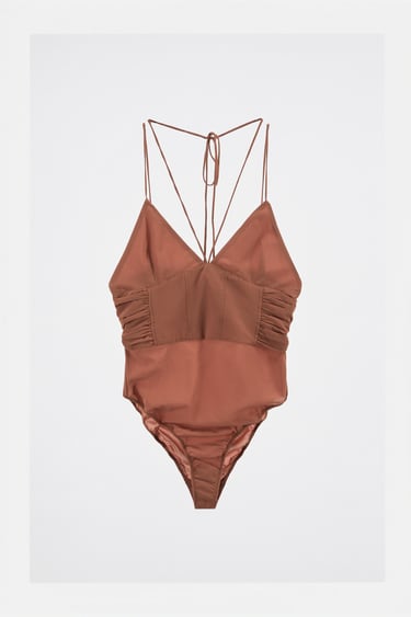 Image 0 of DRAPED BODYSUIT WITH STRAPS from Zara