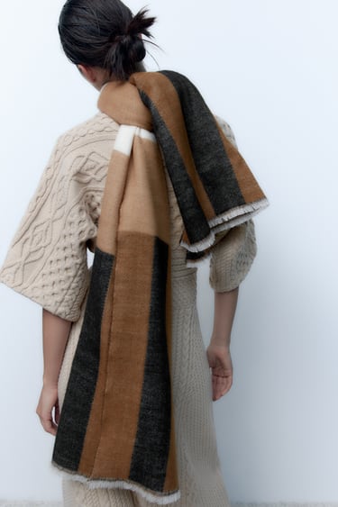 Instrument Wings official STRIPED SCARF - taupe brown | ZARA United States