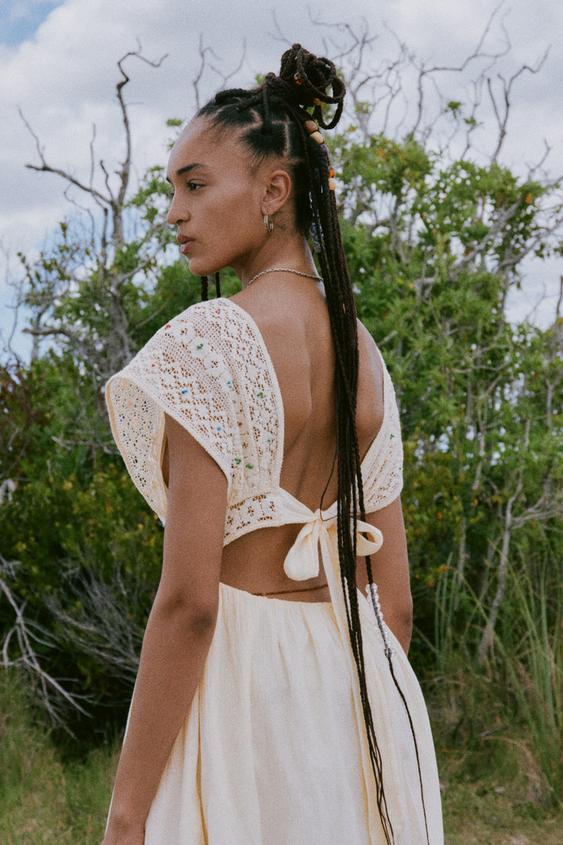 ビーズ エンブロイダリー ワンピース エクリュ Zara Japan 日本 ビーズ エンブロイダリー ワンピース エクリュ Zara Japan 日本