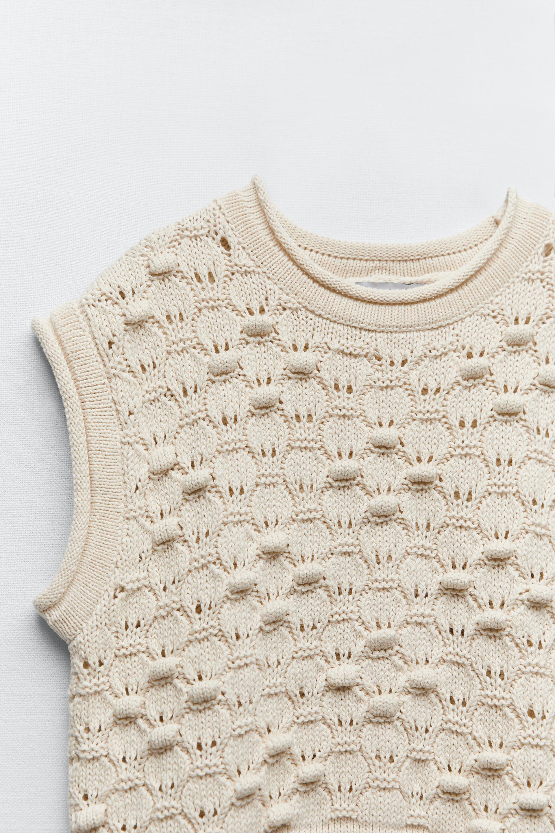 POMPOM KNIT VEST - Ecru | ZARA United 