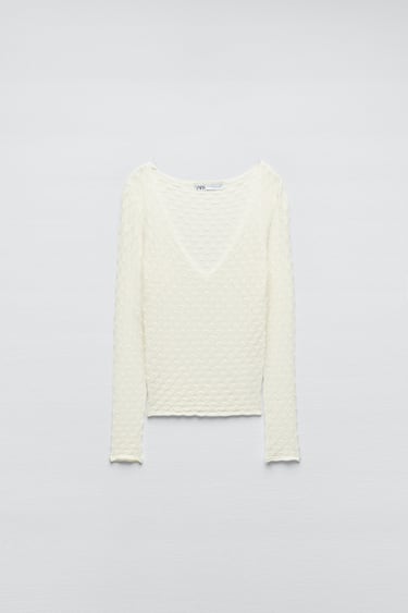Image 0 of POINTELLE KNIT SWEATER from Zara