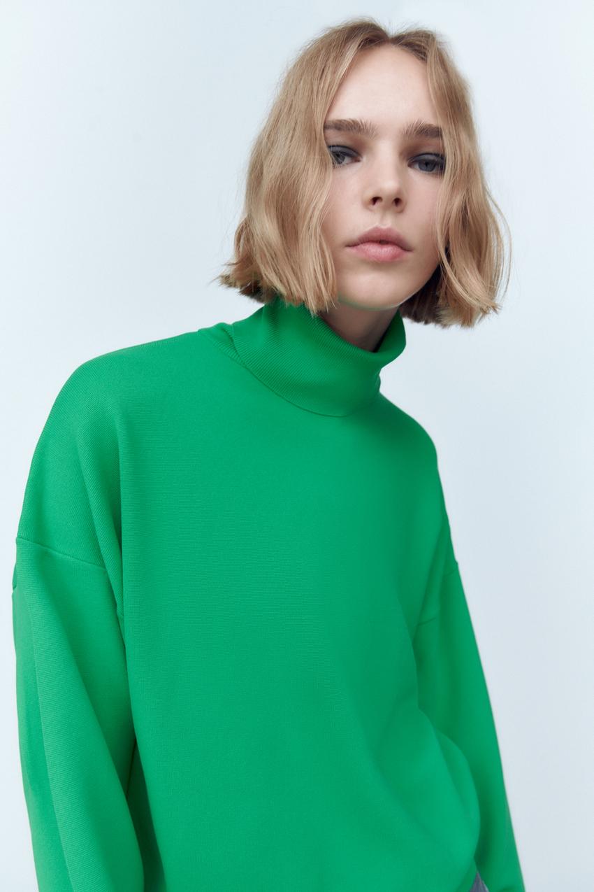 Zara green roll neck Clearance