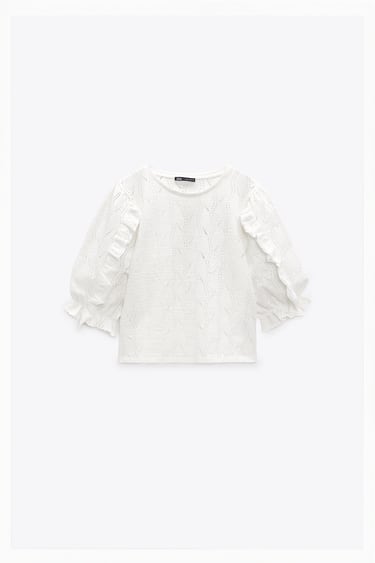 Image 0 of PUFF SLEEVE T-SHIRT from Zara